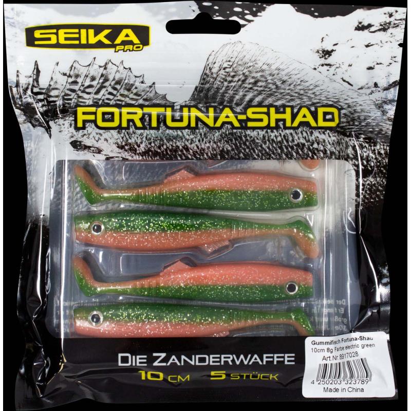 Seika Pro Gummifisch Fortuna Shad 10cm electric green