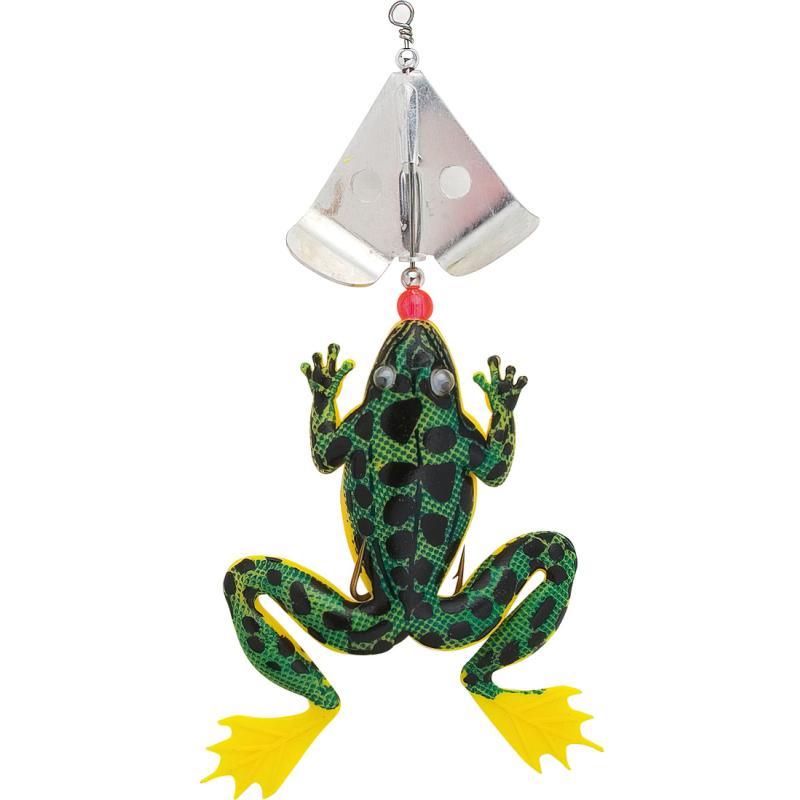 FLADEN Frosch mit Spinnerblatt 13cm 15g Chartreuse/schwarz