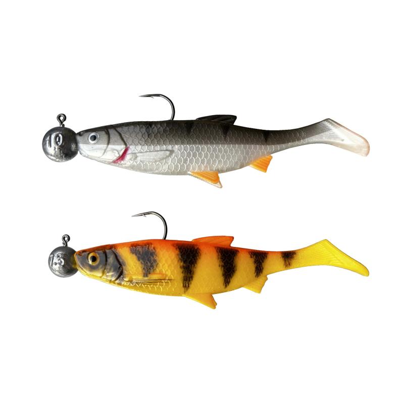 Produktbild Jenzi Gum.FishSet 2St 9,5cm 7,5+10gSilv.RdTig
