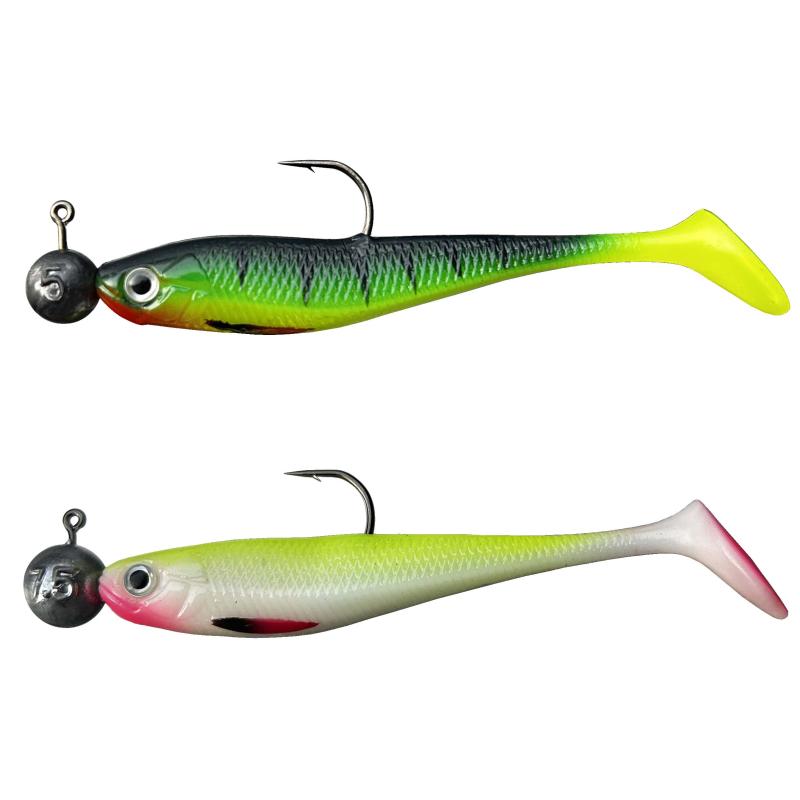 Jenzi Gum.FishSet 2St 8,0cm 5+7,5g Firtig Yel