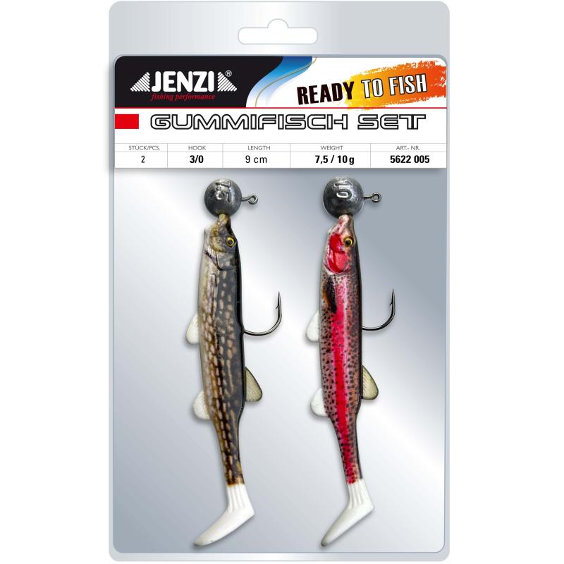 Produktbild Jenzi Gum.FishSet 2St 9,0cm 7,5+10gPike Trout