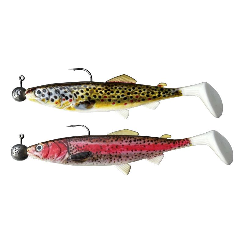 Jenzi Gum.FishSet 2St 15cm 10+15gBrwTr+Trout