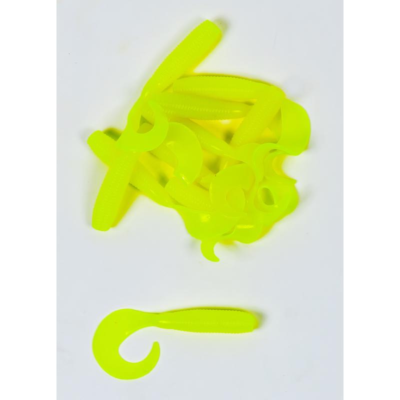 Lion Sports Onyx Curly Tail Soft Wurm 65 mm 3 g gelb