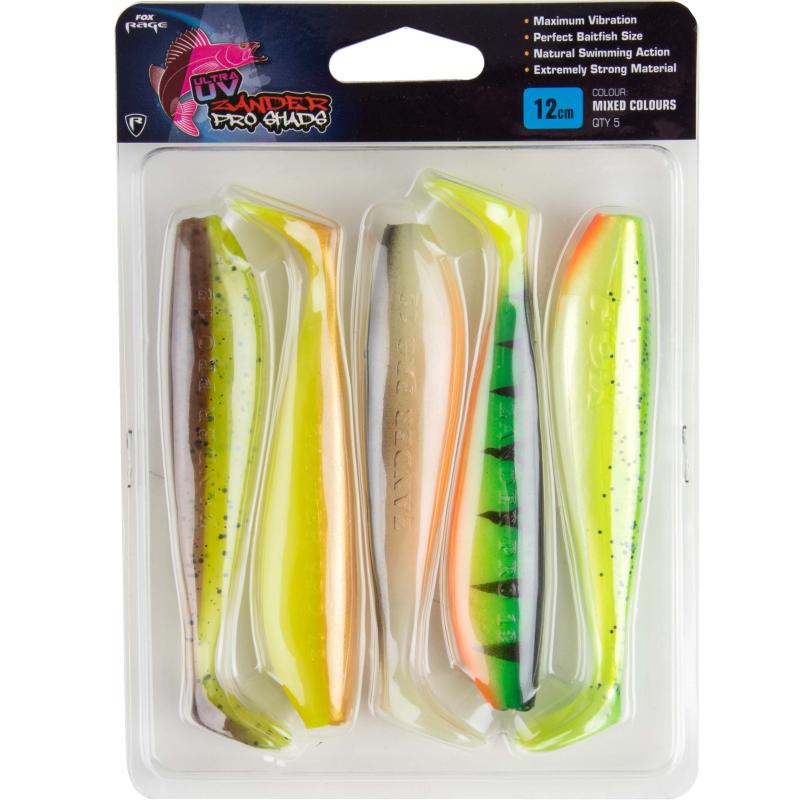 FOX RAGE Zander Pro Shad 7.5cm x5 Mixed UV colour Pack
