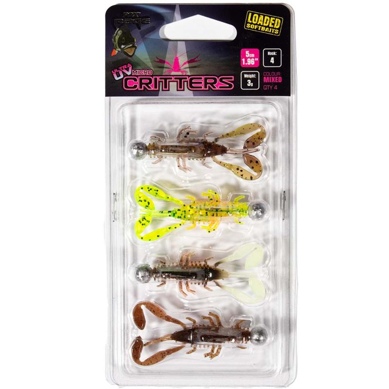 Fox Rage UV Micro Critter 5cm x 4pcs Loaded 3g