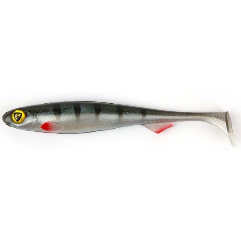 Fox Rage Slick Shad 9cm / 3.5" UV YOUNG PERCH x 5