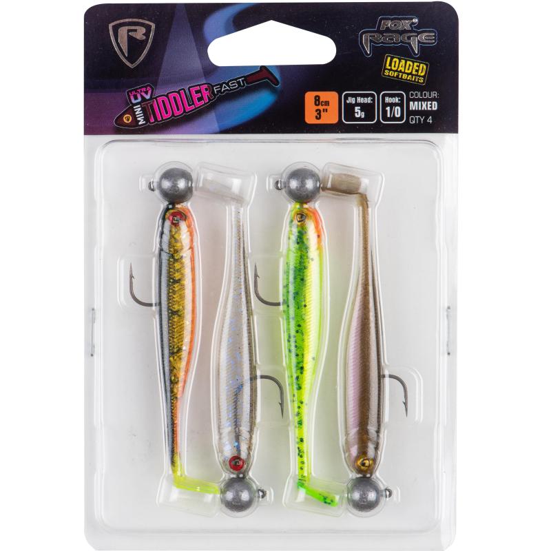 Fox Rage Mini Tiddler Mixed Colour Pack Loaded 4pcs NP WS EF LT