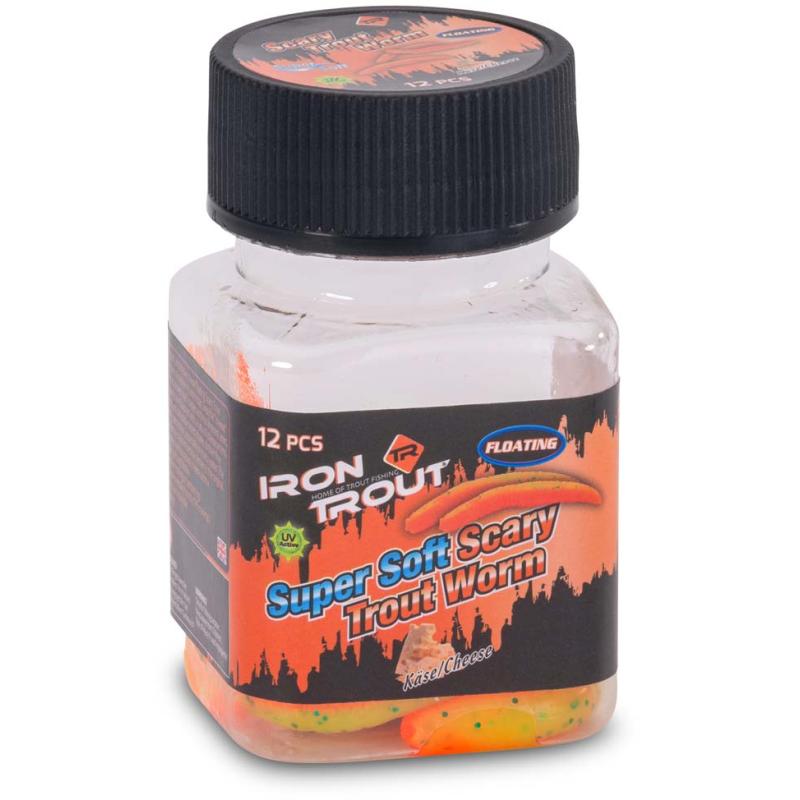 IRON TROUT Super Soft Scary Trout Worm K&auml;se-Cheese 50mm FC