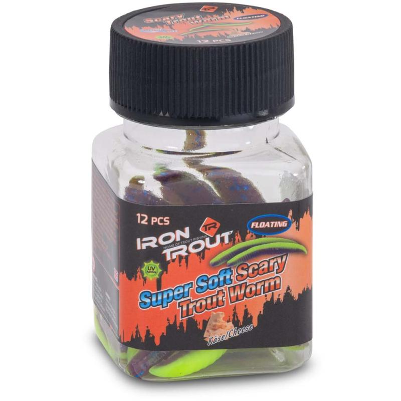 IRON TROUT Super Soft Scary Trout Worm K&auml;se-Cheese 50mm PL
