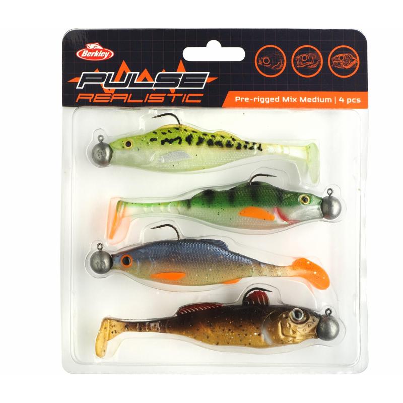 Berkley Pulse Realistic Preriggedmixmdium 4Pcs