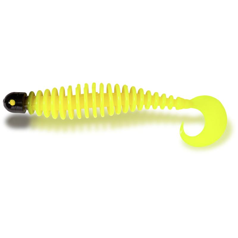 Black Cat 24g 17cm Curly Worm yellow zombie sinkend