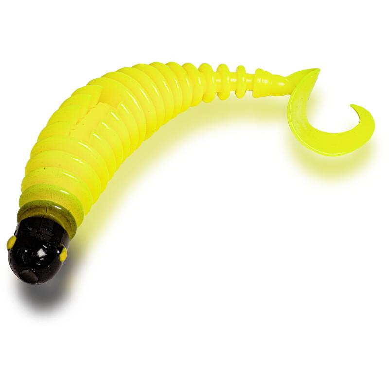 Black Cat 24g 17cm Curly Worm yellow zombie sinkend