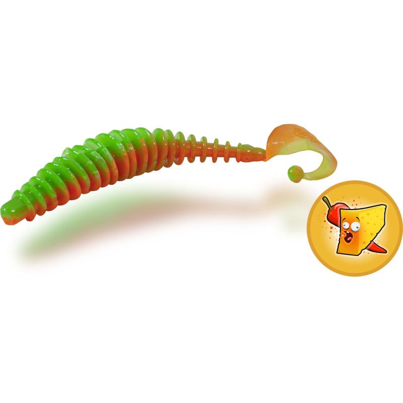 Magic Trout 1,5g 5,5cm T-Worm Twister neon gr&uuml;n K&auml;se