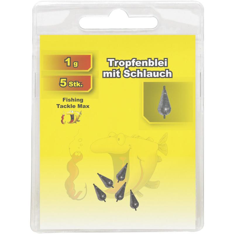 Fishing Tackle Max Tropfenblei mit Schlauch 1,0 g Inh. 5 St