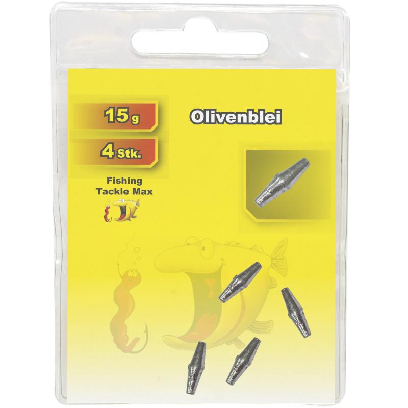 Fishing Tackle Max Olivenblei 15 g Inh. 4 Stk.