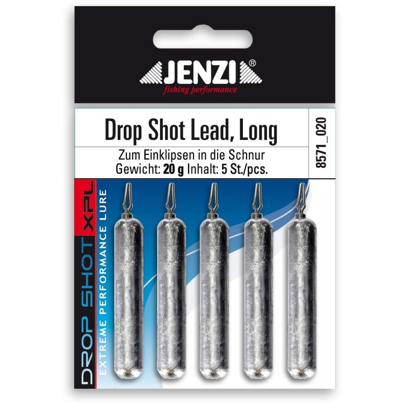 JENZI Drop-Shot Blei long mit Spezial-Wirbel SB-Verpackt Anzahl 6 15,0 g