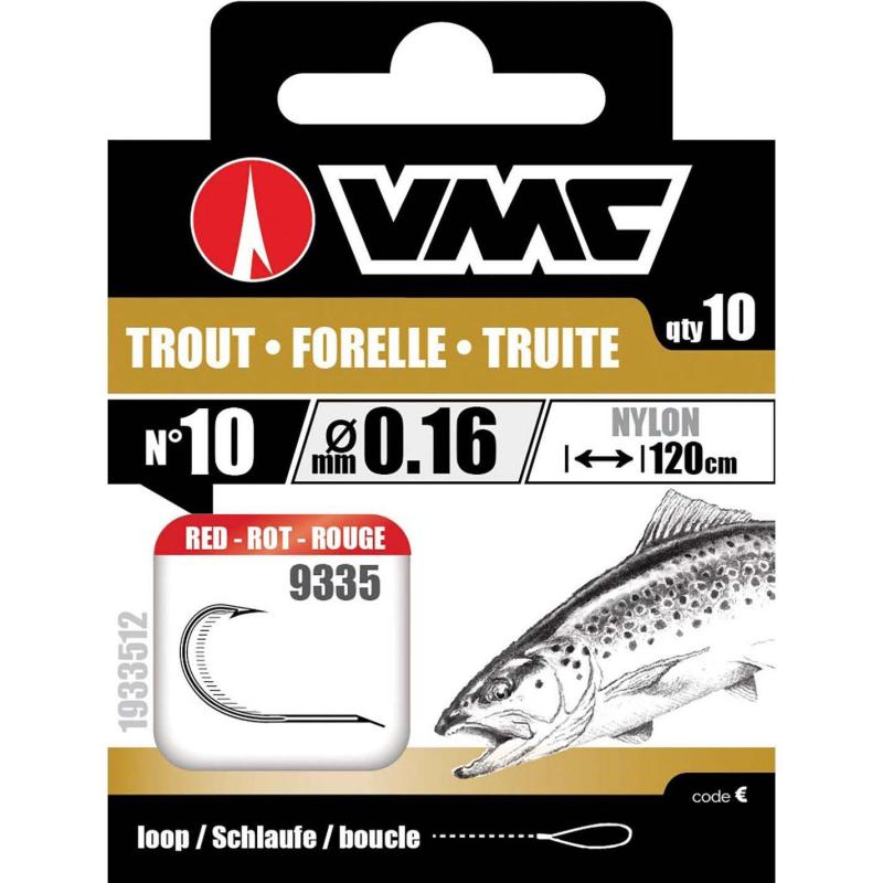 VMC Forellenhaken rot 120cm Nylon 0.30 H2
