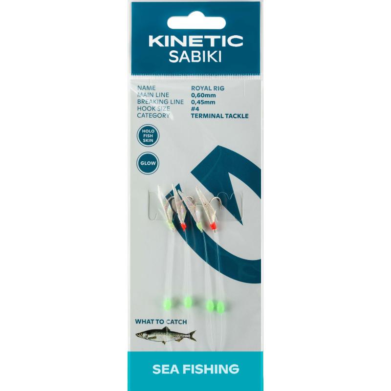 Kinetic Sabiki Royal #4 Holo Fishskin/Red Glow