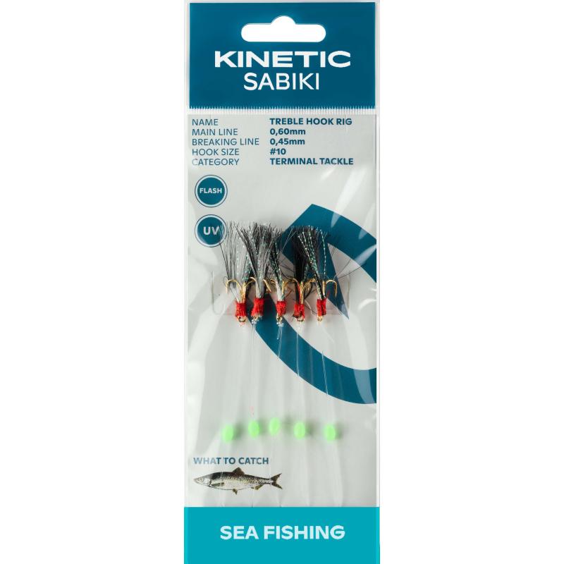 Kinetic Sabiki Treble Hook #10 Black Flash