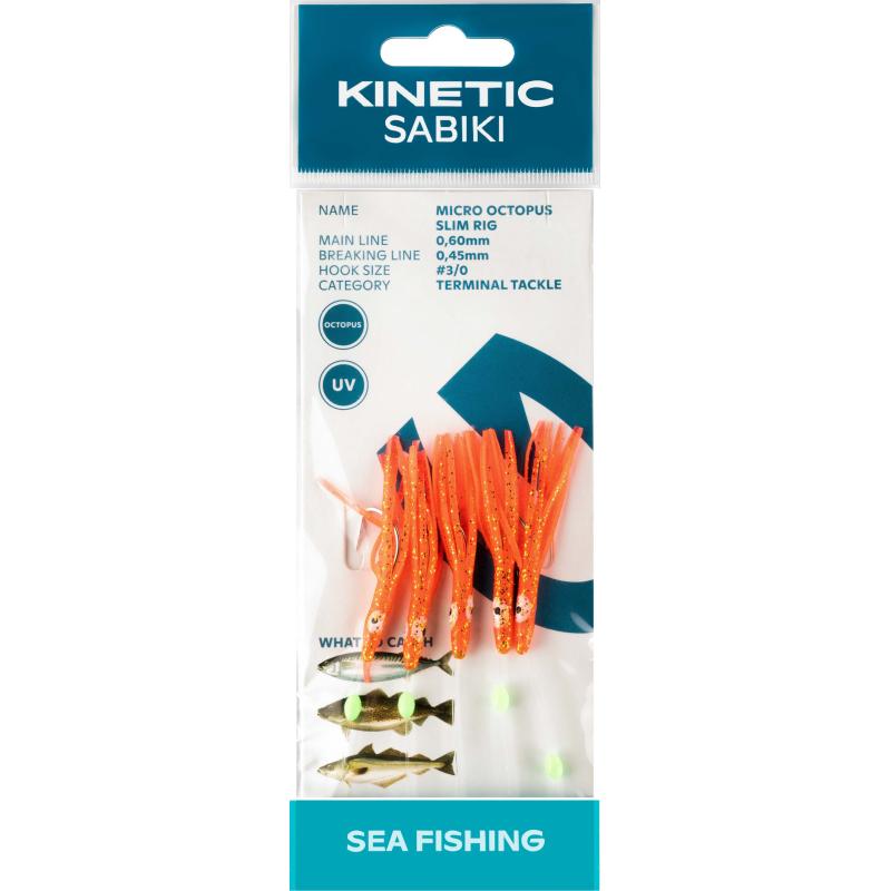 Kinetic Sabiki Micro Octopus Slim #3/0 Red UV