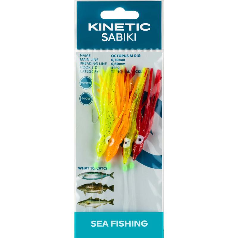 Kinetic Sabiki Octopus M #3/0 Yellow/Orange