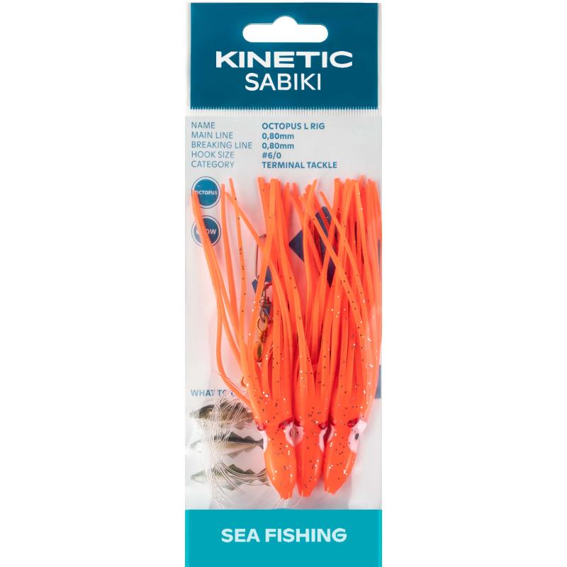 Kinetic Sabiki Octopus L #6/0 Red/Glow