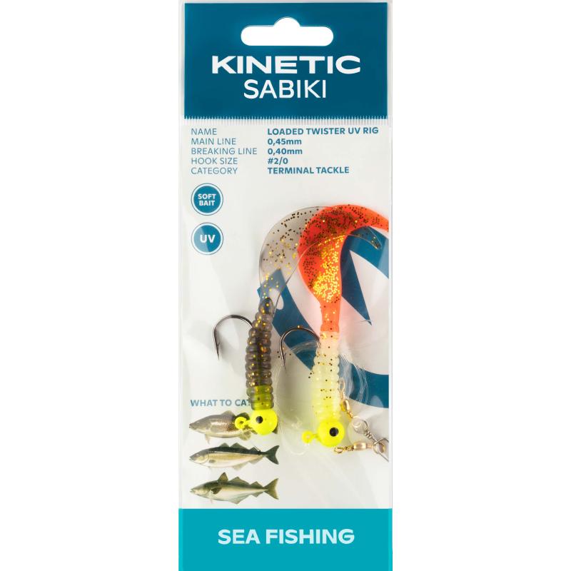 Kinetic Sabiki Loaded Twister UV #2/0 Mix Glitter