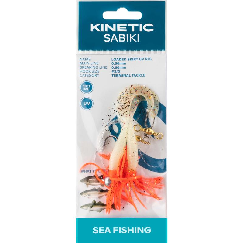 Kinetic Sabiki Loaded Skirt UV #3/0 Glow/ Glitter
