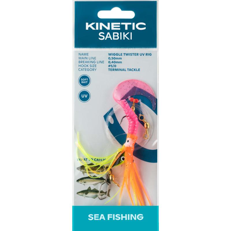Kinetic Sabiki Wiggle Twister UV #3/0 Pink/ Glitter