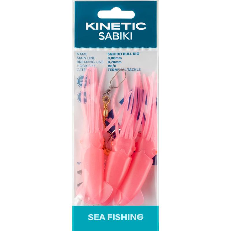 Kinetic Sabiki Squido Bull #8/0 Hot Pink