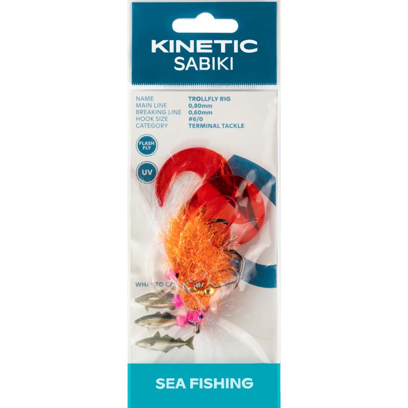 Kinetic Sabiki TrollFly #3/0 Orange/Pink