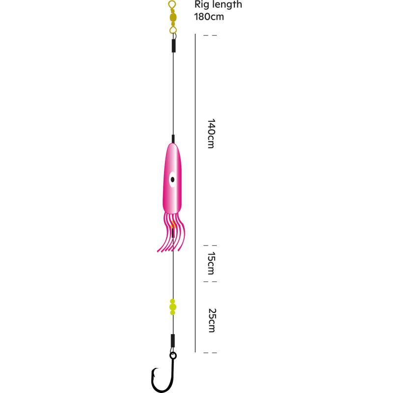 Kinetic Sabiki Halibut No-Limit #12/0 UV Squid