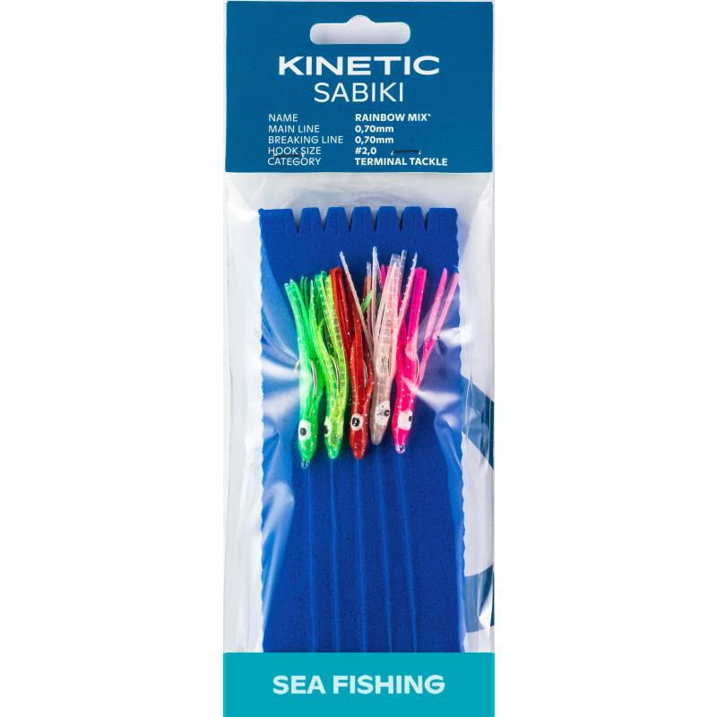 Kinetic Sabiki Blekksprut Mini #2/0 Rainbow Mix