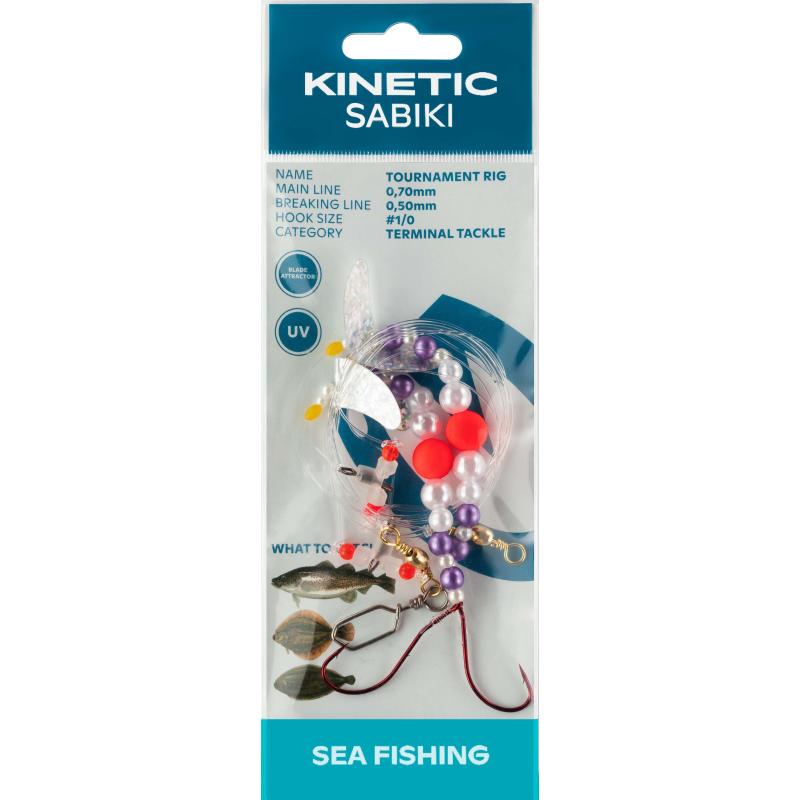 Kinetic Sabiki Tournament #1/0 Orange Pearl/ Silver