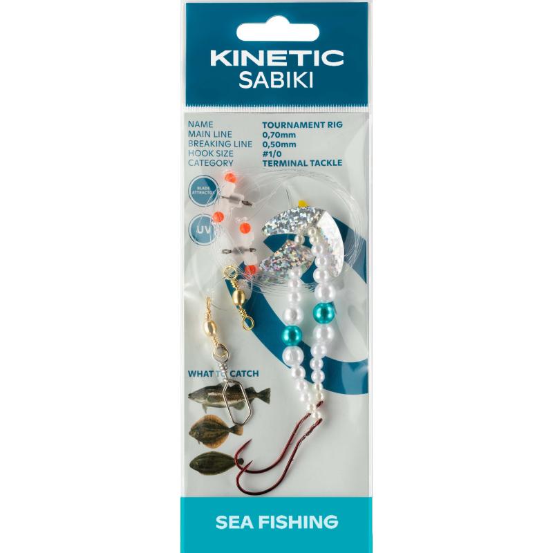 Kinetic Sabiki Tournament #1/0 Blue Pearl/ Silver