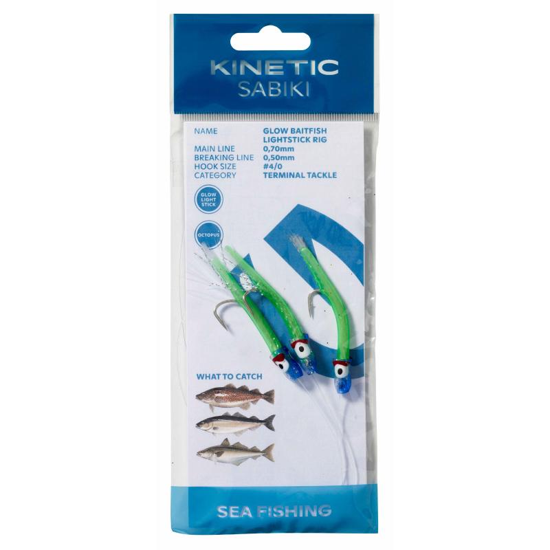 Kinetic Sabiki Glow Baitfish Lightstick #4/0 Green/Blue