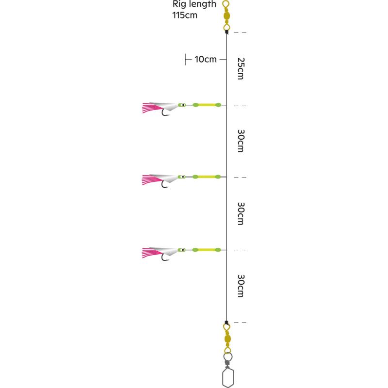 Kinetic Sabiki Sun Tail Lightstick #4/0 Pink/ Yellow