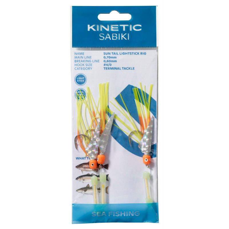 Kinetic Sabiki Sun Tail Lightstick #4/0 Yellow/ Orange