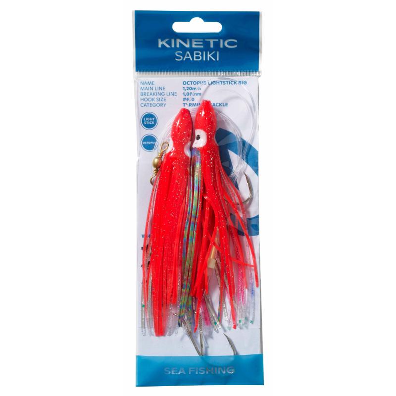 Kinetic Sabiki Octopus Lightstick #6/0 Red/Blue
