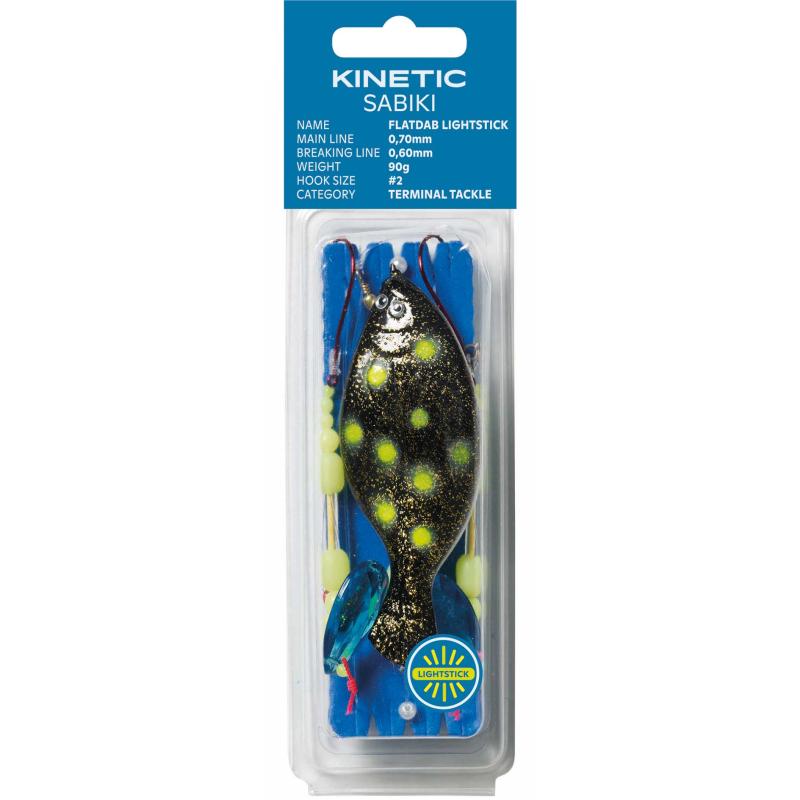 Kinetic Sabiki Flatdab Lightstick 60g #2 Glow/ Black