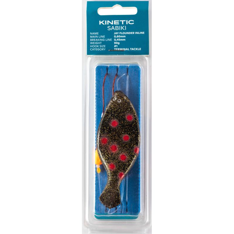 Kinetic Sabiki Jay Flounder Inline 90g #1 Black/Red Dots