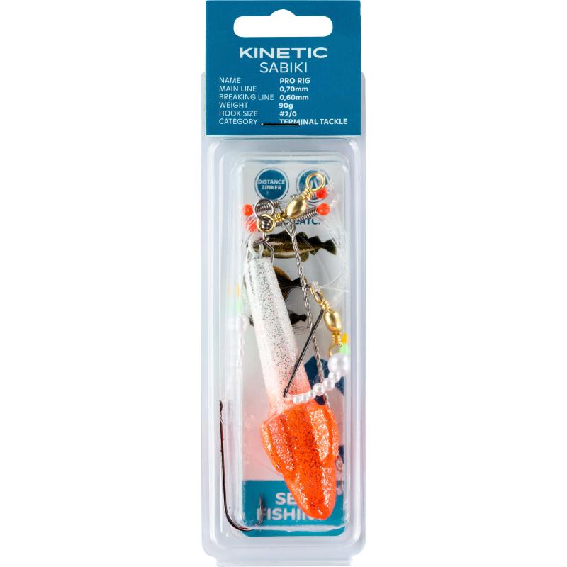 Kinetic Sabiki Pro 40g #2/0 Pearl Glitter/Red Target