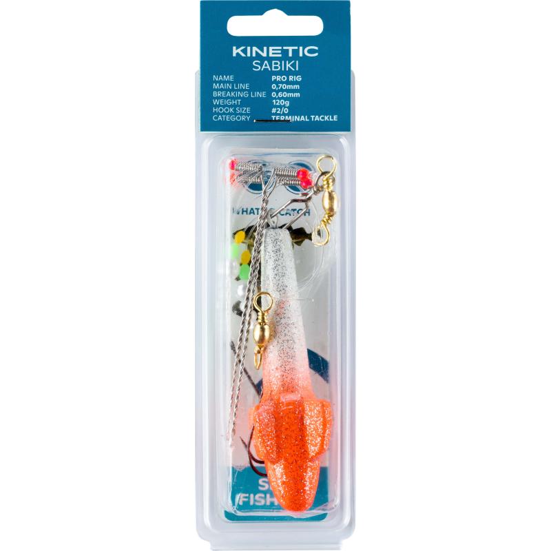 Kinetic Sabiki Pro 40g #2/0 Pearl Glitter/Red Target