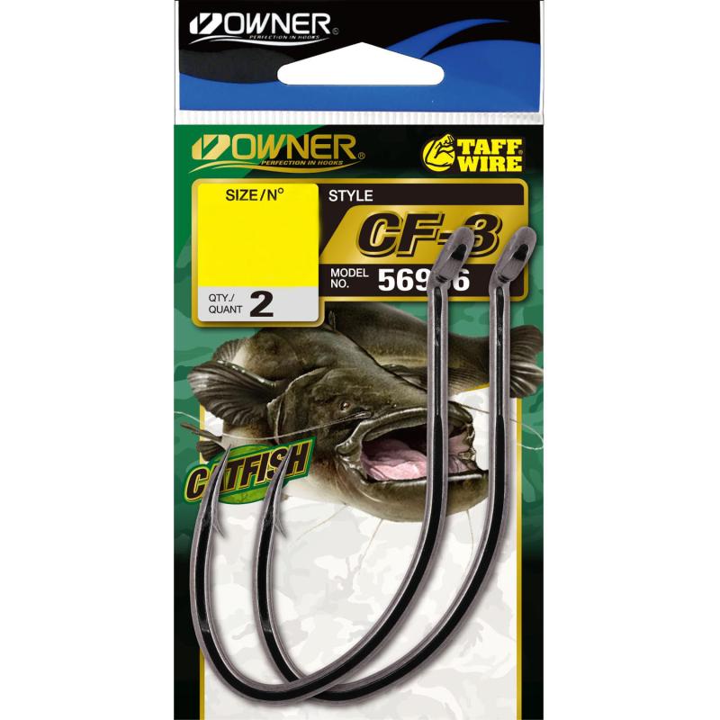 Owner CF-3 Catfish Allround-Einzelhaken schwarz-chrom 9/0