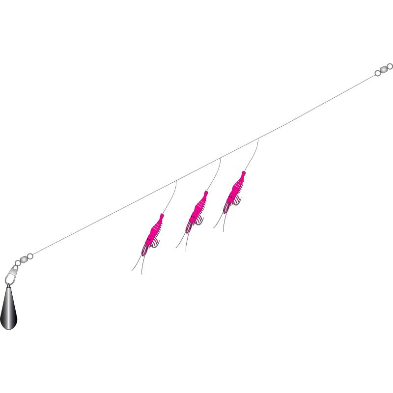 Balzer Garnelen System gr&uuml;n-louminous, 150cm, 0,40/0,60mm, Hakengr&ouml;&szlig;e 2
