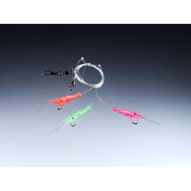 Balzer Garnelen System farbig gemischt, 150cm, 0,40/0,60mm, Hakengr&ouml;&szlig;e 2