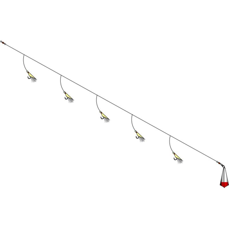 Balzer Allround System echte Fischhaut rot, 5 x #2/0, 0,70mm/0,50mm