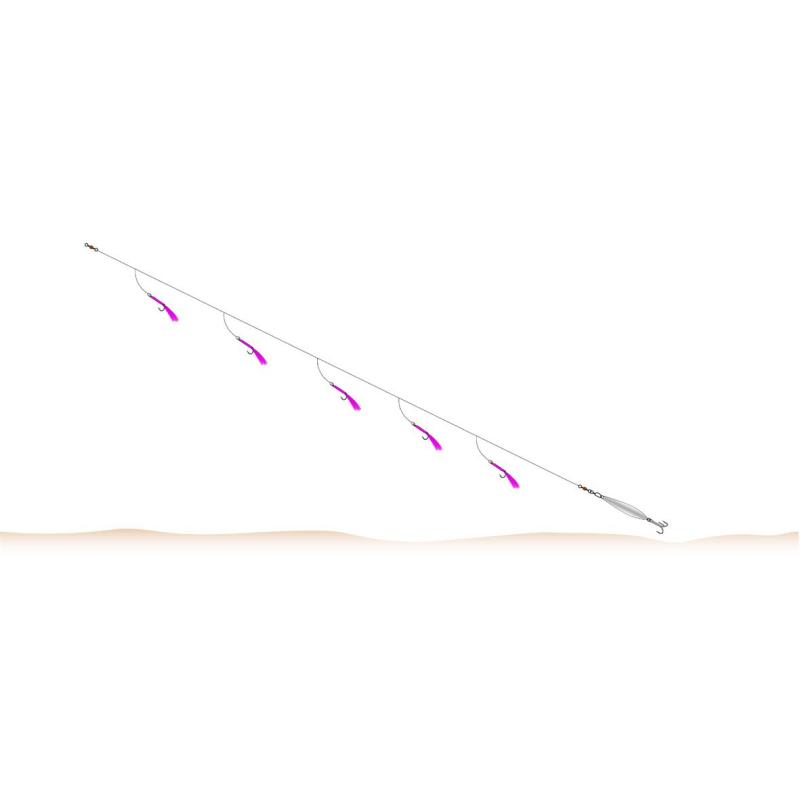 Balzer Makrelen-/Wittling System, pink, mit 5 Haken 2/0