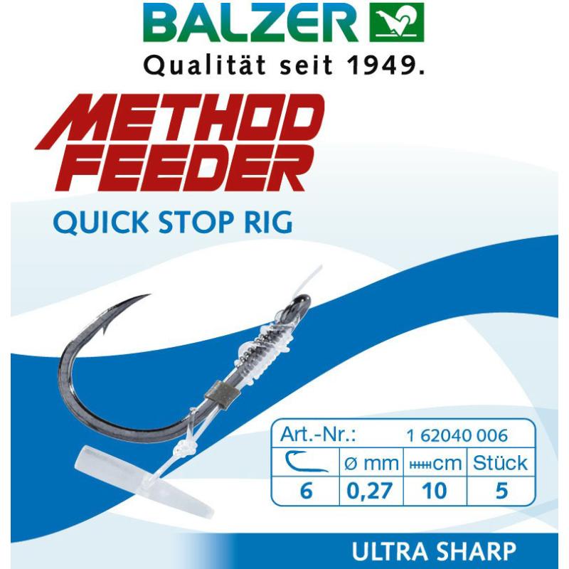 Balzer Method Feeder Rig mit Quick Stop, #8, 0,25mm