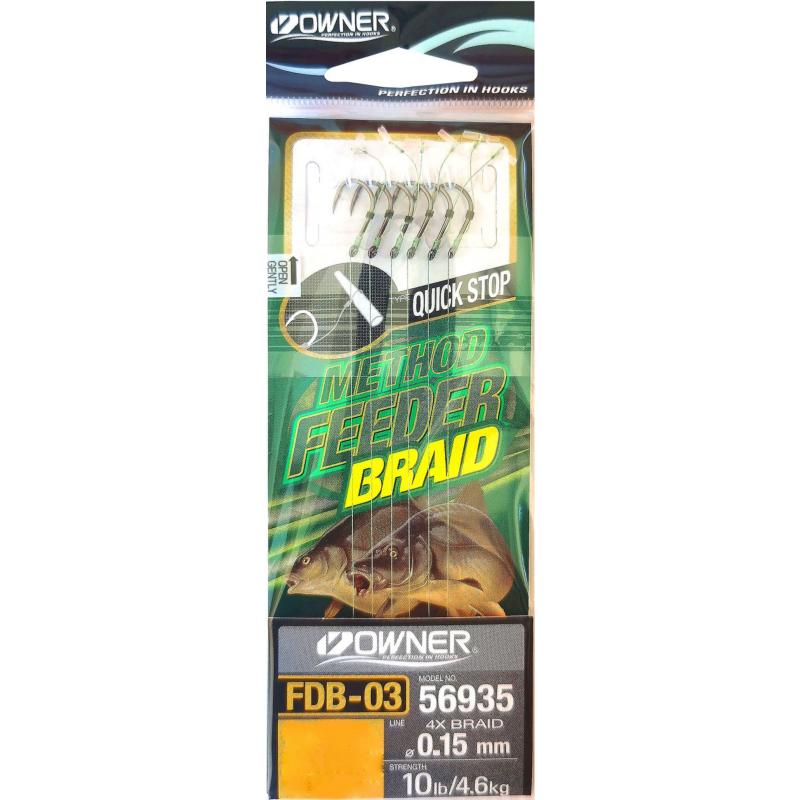 Produktbild Balzer Owner Method Feeder Haken mit geflochtener Schnur und Quick Stop, #8